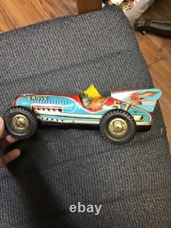 I. Y. Metal Toys Eagle Racer #57 Car Made In Japan 1950 Large 10''1/2