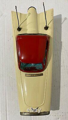 ICHIDA FORD GYRON White Tin Concept Toy Car Battery Op. Japan 1950s