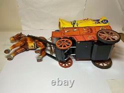 Ichida Japan Pioneer Covered Wagon Fully Working & Excellent Rare Wild West