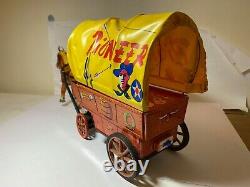 Ichida Japan Pioneer Covered Wagon Fully Working & Excellent Rare Wild West