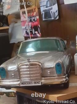 Ichiko Japan Vintage Tin Toy Car Mercedes Benz 300 SE 60cm Silver Rare Collectib
