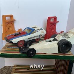 Ideal 1974 Evil Kenevil Formula 1 Dragster Car + Stunt Crash Car +Launchers