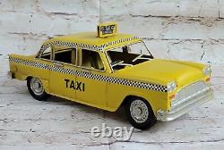 Iron Retro Vintage Metal Car Model Classic metal Craft Yellow Taxi model GIFT