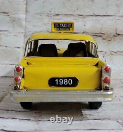 Iron Retro Vintage Metal Car Model Classic metal Craft Yellow Taxi model GIFT