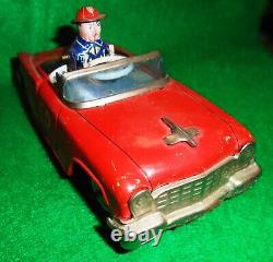 JAPANESE K. O. Co BUMP n GO FIRE CHIEF CAR, NICE SHAPE & COMPLETE, WORKS GREAT