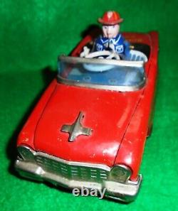 JAPANESE K. O. Co BUMP n GO FIRE CHIEF CAR, NICE SHAPE & COMPLETE, WORKS GREAT