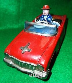 JAPANESE K. O. Co BUMP n GO FIRE CHIEF CAR, NICE SHAPE & COMPLETE, WORKS GREAT