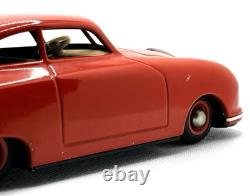 JNF Prototyp Porsche 356 Tin Wind-Up Car 21cm with Key 1950s Germany Red