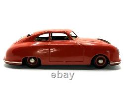 JNF Prototyp Porsche 356 Tin Wind-Up Car 21cm with Key 1950s Germany Red