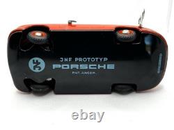 JNF Prototyp Porsche 356 Tin Wind-Up Car 21cm with Key 1950s Germany Red