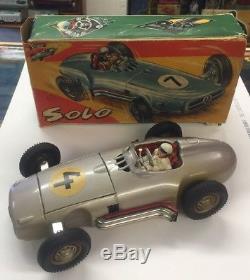 JNF Tinplate Solo Mercedes Racing Car With Box Battery Op With Box