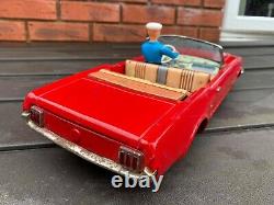Japan Tinplate Battery Operated Ford Mustang Convertible Awesome 1960s Model