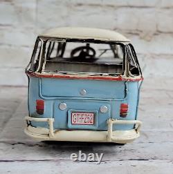 Jayland Handcrafted 1957 Deluxe Bus in Blue and white Tinplate Model Figure