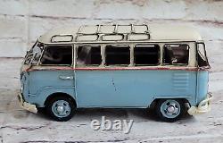 Jayland Handcrafted 1957 Deluxe Bus in Blue and white Tinplate Model Figure