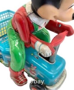 Junk Masudaya Modern Toys Mickey Mouse Hand-car Handker Disney Electric Tin Toy