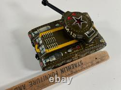 KO M-12 Army Tank war machine truck car JAPAN vtg tin toy