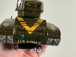 KO M-12 Army Tank war machine truck car JAPAN vtg tin toy