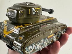 KO M-12 Army Tank war machine truck car JAPAN vtg tin toy