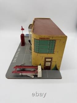 Keystone Vintage Tin Toy Garage Service Station with Gas Pump, Cars & Org Box