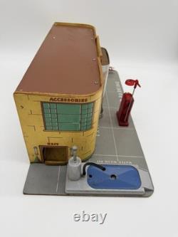 Keystone Vintage Tin Toy Garage Service Station with Gas Pump, Cars & Org Box