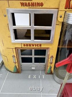 Keystone Vintage Tin Toy Garage Service Station with Gas Pump, Cars & Org Box