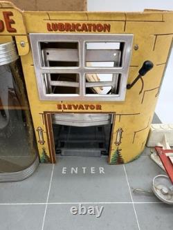 Keystone Vintage Tin Toy Garage Service Station with Gas Pump, Cars & Org Box