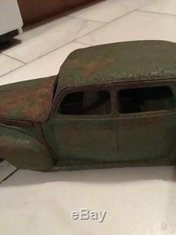 LARGE 1940's Metal Toy Car Antique Vintage AS IS 13