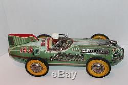 LARGE 1950 YONEZAWA TIN FRICTION #153 ATOM RACE CAR in BOX