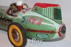 LARGE 1950 YONEZAWA TIN FRICTION #153 ATOM RACE CAR in BOX