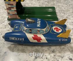 LINEMAR HYDROGEN POWERED SERVICE STATION NAVY AMBULANCE CAR WithLAUNCHER #CK309