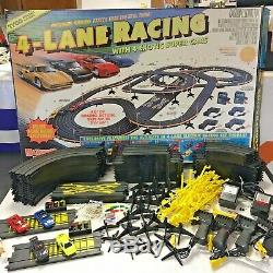 LNIB Rare Vintage 1990's 1994 TYCO 4-Lane Racing Slot Car Set 6686 Complete