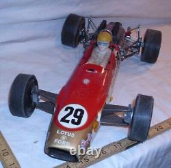 LOTUS BY FORD F-1 INDY RACE CAR LARGE TIN BATTERY TOY 1960s JAPAN