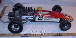 LOTUS BY FORD F-1 INDY RACE CAR LARGE TIN BATTERY TOY 1960s JAPAN