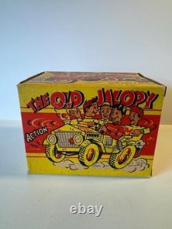 LOUIS MARX TOYS THE OLD JOLOPY COLLEGE KIDS Tin Litho Wind Up Car with Box