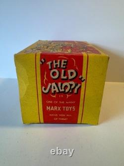 LOUIS MARX TOYS THE OLD JOLOPY COLLEGE KIDS Tin Litho Wind Up Car with Box