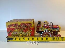 LOUIS MARX TOYS THE OLD JOLOPY COLLEGE KIDS Tin Litho Wind Up Car with Box