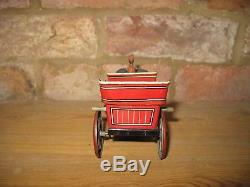 LOVELY ANTIQUE CAR 1900's FLYWHEEL TINPLATE LIMOUSINE GERMANY UNKNOWN TIN TOY