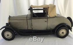 Large Andre Citroen Cabriolet C6 Tin Windup Toy Car Made in France NR