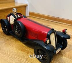 Large Decorative Model Of a 1926 Bugatti Race Car WithDriver Super Condition 26L