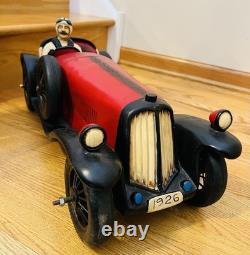 Large Decorative Model Of a 1926 Bugatti Race Car WithDriver Super Condition 26L