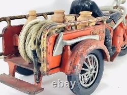 Large HUBLEY INDIAN Vintage Cast Iron Crash Car Motorcycle with all Accessories