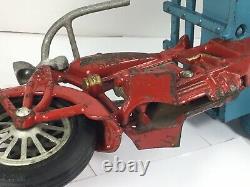 Large HUBLEY INDIAN Vintage Cast Iron Traffic Car Motorcycle All Original