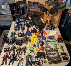Large Lot Of Vintage Batman Figures, Bat Cave, Vehicles, Accessories, HotWheels