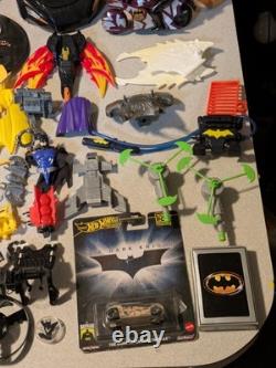 Large Lot Of Vintage Batman Figures, Bat Cave, Vehicles, Accessories, HotWheels