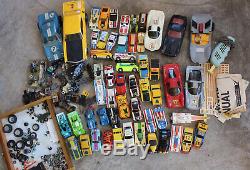 Large Lot Vintage Slot Cars Toys 42 Complete & Parts Tyco Ideal AFX A/FX Aurora