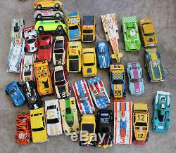 Large Lot Vintage Slot Cars Toys 42 Complete & Parts Tyco Ideal AFX A/FX Aurora