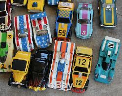 Large Lot Vintage Slot Cars Toys 42 Complete & Parts Tyco Ideal AFX A/FX Aurora