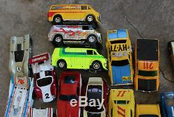 Large Lot Vintage Slot Cars Toys 42 Complete & Parts Tyco Ideal AFX A/FX Aurora