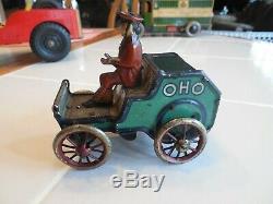 Lehmann OHO Wind Up Car or Surrey, German, 1910, ORIGINAL, VGC Tin Driver