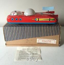 Lemezaru Gyar Urauto Space Car Craft Tinplate Battery Operated Working Order